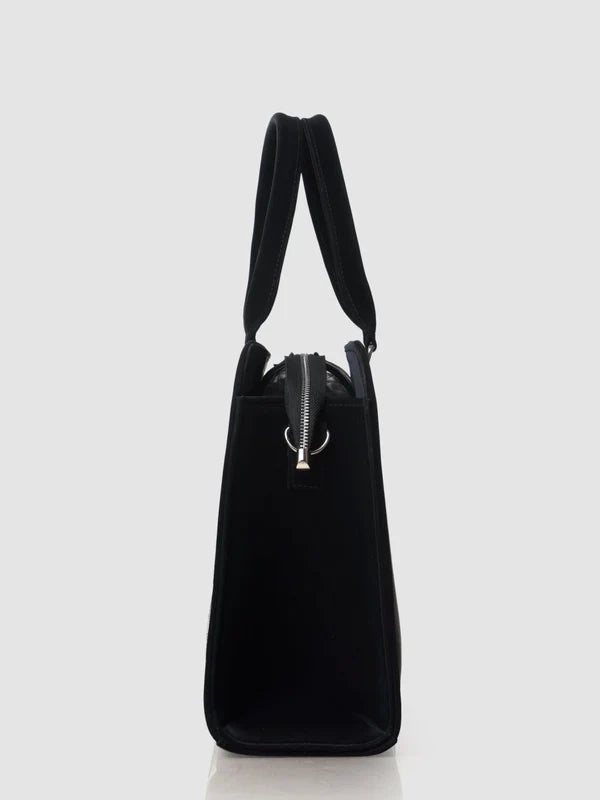 Black Floral Tote Bag | Embroidered Women's Shoulder Bag | Elegant Work Tote | Personalized Gift | Custom Handbag | Everyday Purse