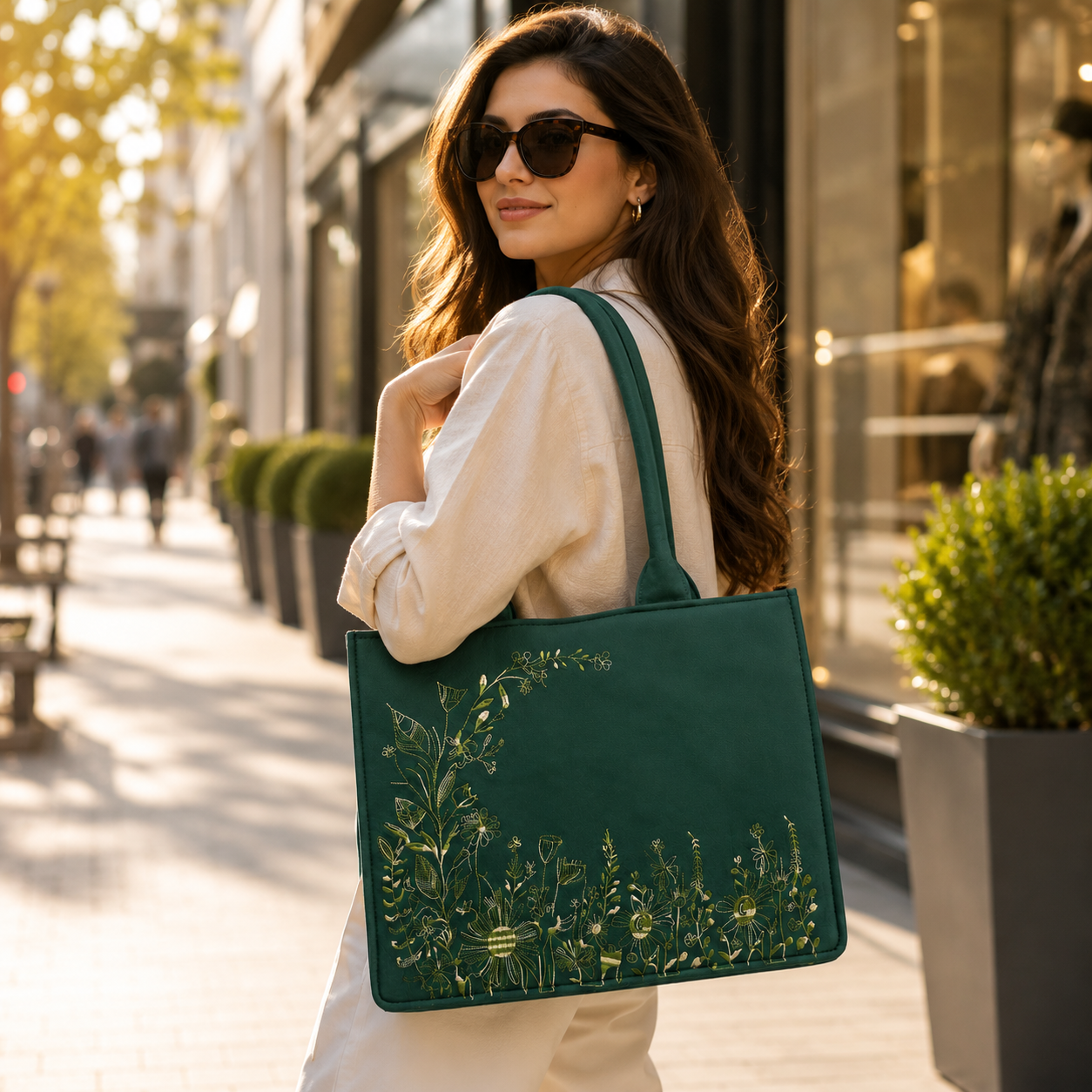 Luxury Tote Bag | Botanical Print Handbag | Personalized Women's Purse | Daily Carry Bag