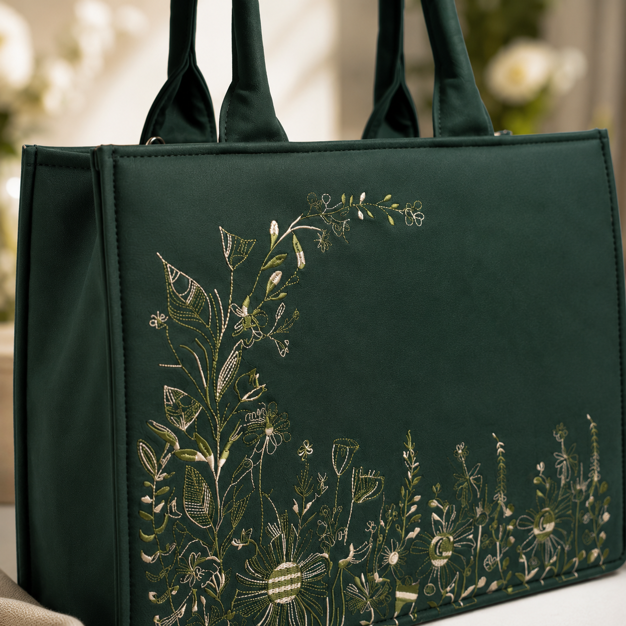 Luxury Tote Bag | Botanical Print Handbag | Personalized Women's Purse | Daily Carry Bag