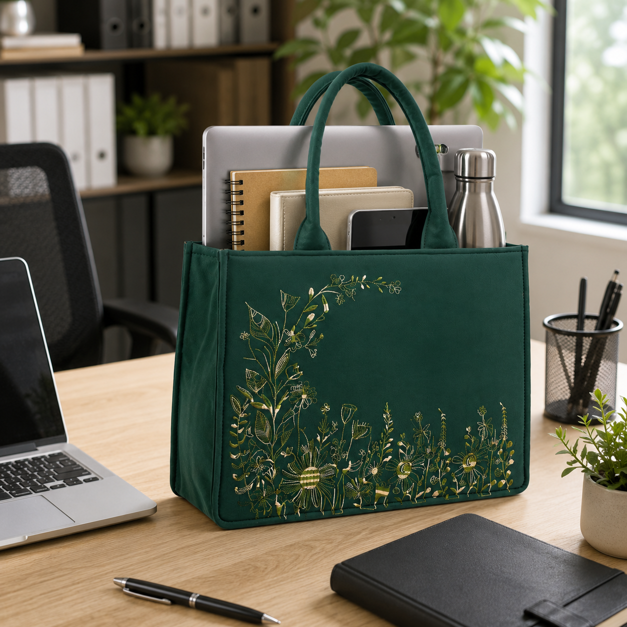 Luxury Tote Bag | Botanical Print Handbag | Personalized Women's Purse | Daily Carry Bag