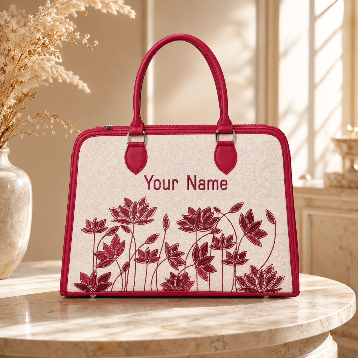 Personalized Travel Handbag with Custom Name – Women's Carry-On Tote for Flights & Weekend Trips