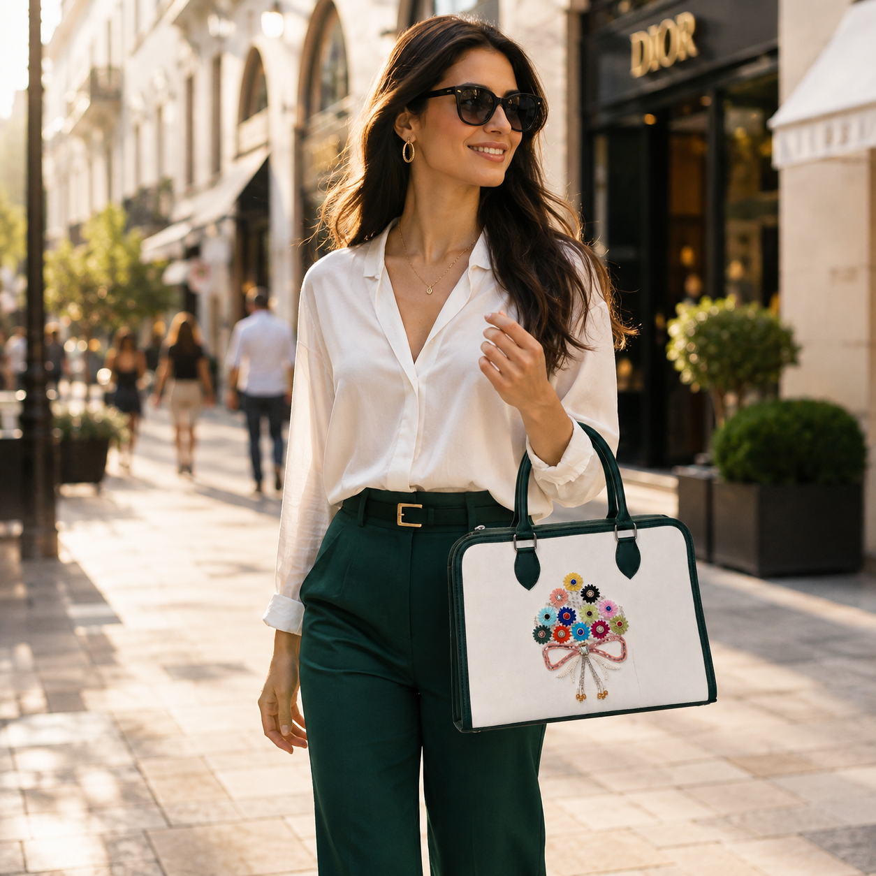 Premium Handmade Floral Handbag – Elegant Embroidered Tote Bag