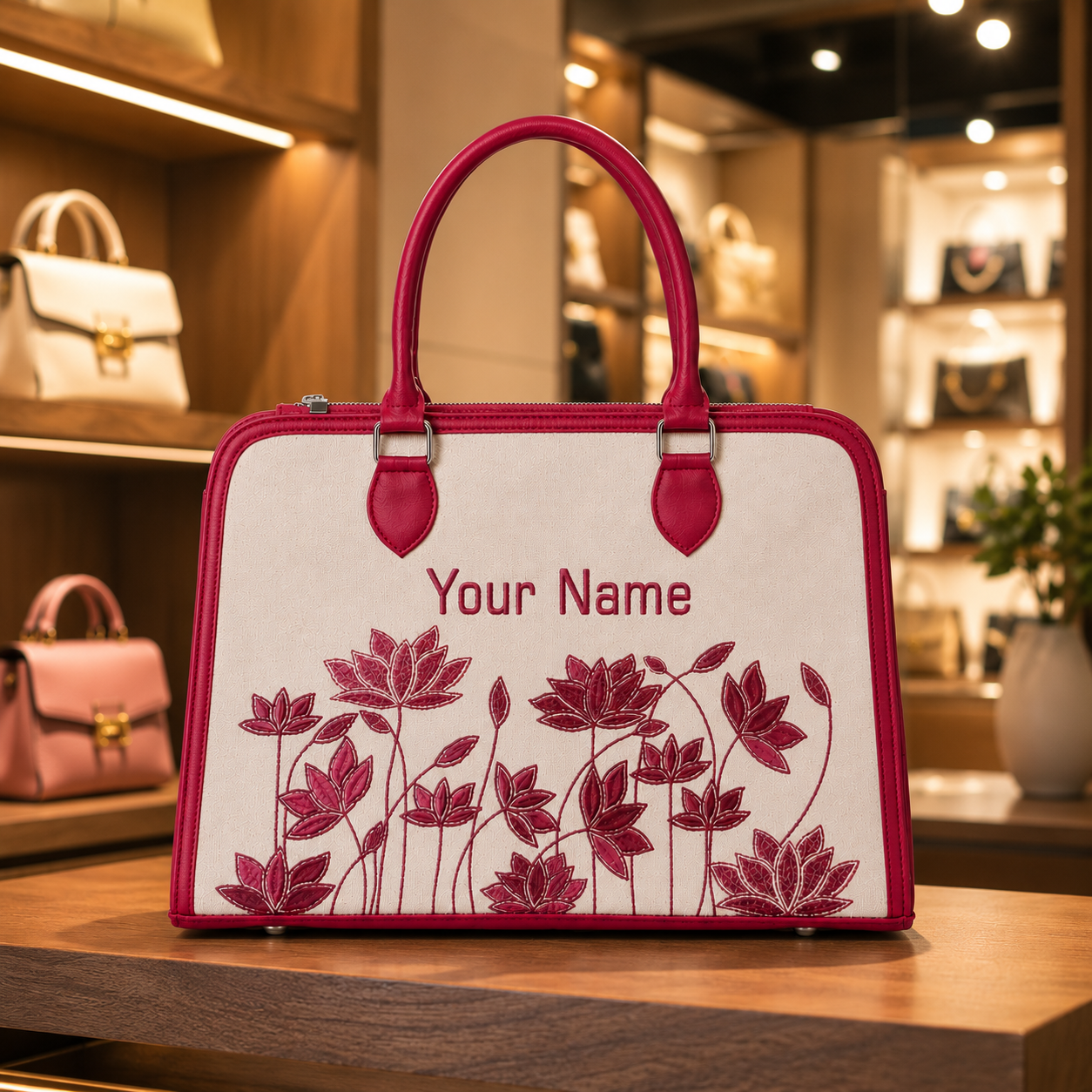 Personalized Travel Handbag with Custom Name – Women's Carry-On Tote for Flights & Weekend Trips